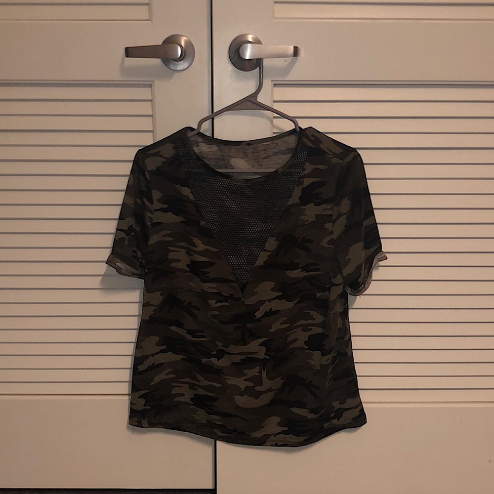 V-neck Camo Top